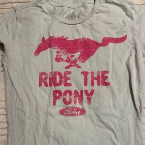 Tshirt Shirt - Pink and Gray 'Ride the Pony' Design